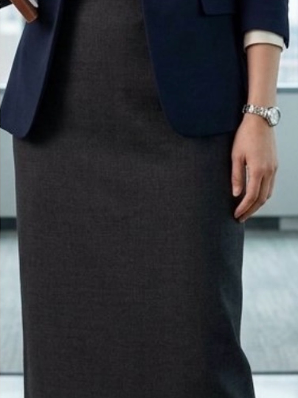 Tahari Dark Gray Pencil Skirt - Tailored Office Staple